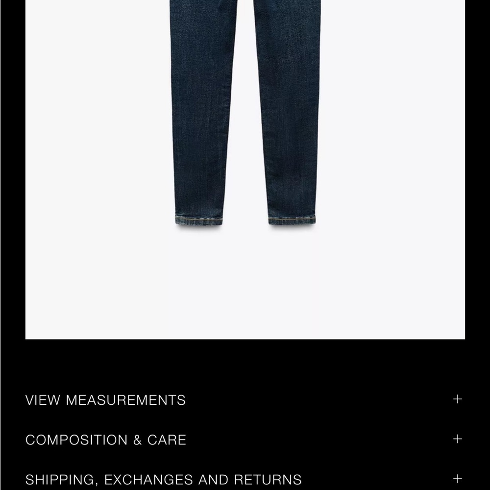 NWT Zara High-Waisted Blue Skinny Jeans with Vintage Wash - Picture 3 of 9